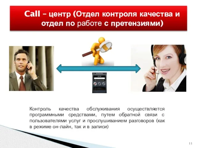 Call – центр (Отдел контроля качества и отдел по работе с претензиями)