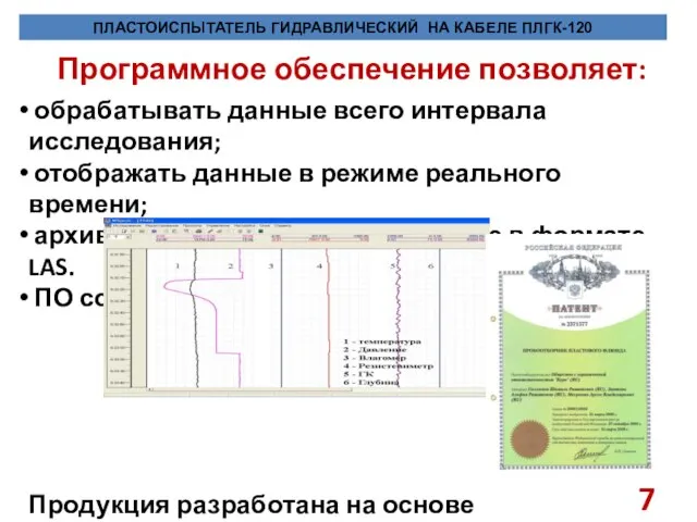 Программное обеспечение позволяет: обрабатывать данные всего интервала исследования; отображать данные в режиме