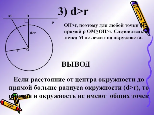 3) d>r O p М H d>r r ОН>r, поэтому для любой