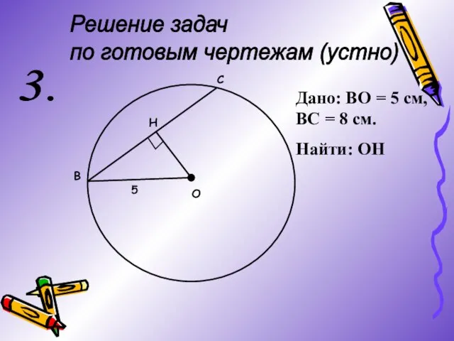 Решение задач по готовым чертежам (устно) 3. О В С Н 5