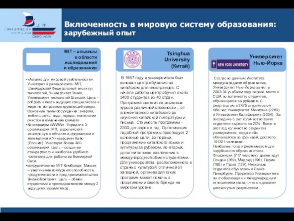 Включенность в мировую систему образования: зарубежный опыт «Альянс для мировой стабильности». Участвует