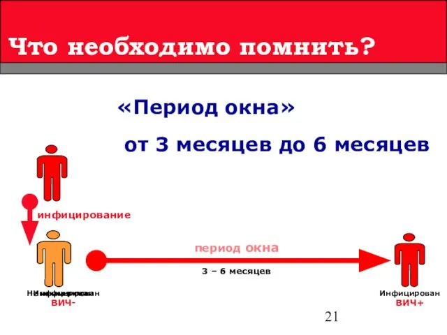 Что необходимо помнить? «Период окна» от 3 месяцев до 6 месяцев период