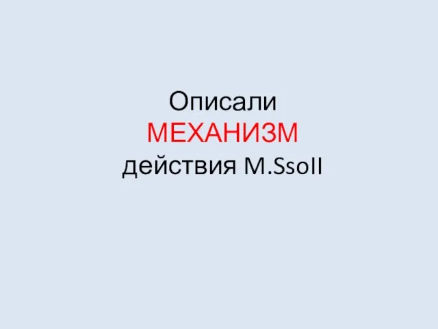 Описали МЕХАНИЗМ действия M.SsoII