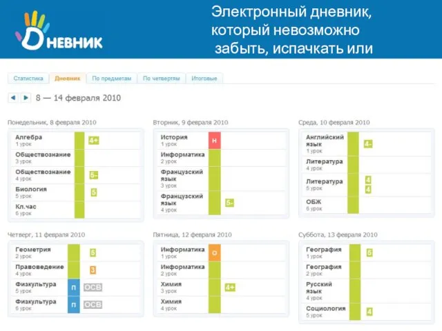 Электронный дневник, который невозможно забыть, испачкать или потерять