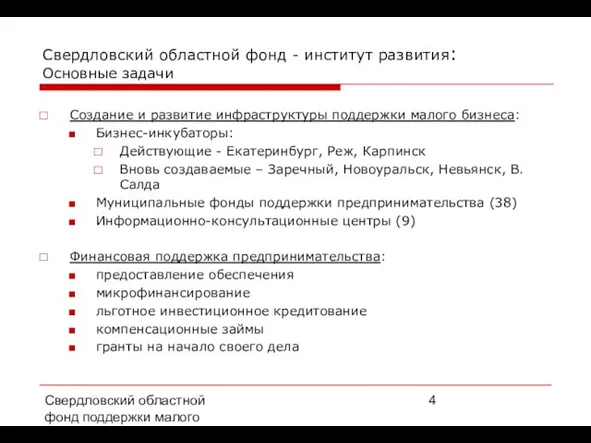 Свердловский областной фонд поддержки малого предпринимательства, 2008 г. Свердловский областной фонд -