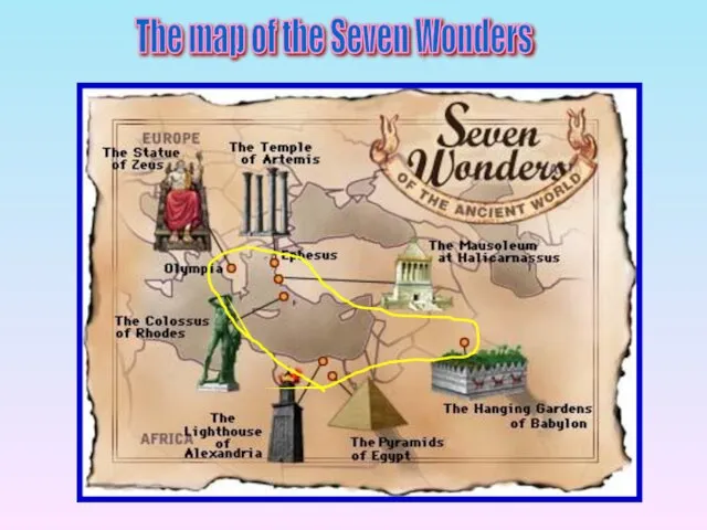 The map of the Seven Wonders