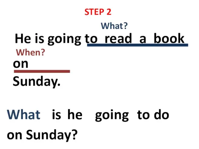 He is going to read a book What? When? What is he