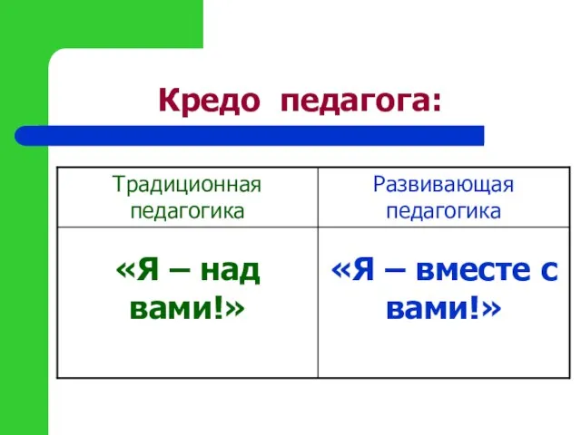 Кредо педагога: