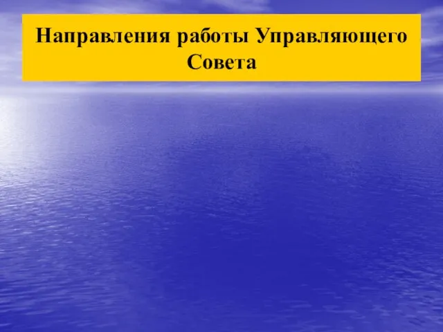 Направления работы Управляющего Совета