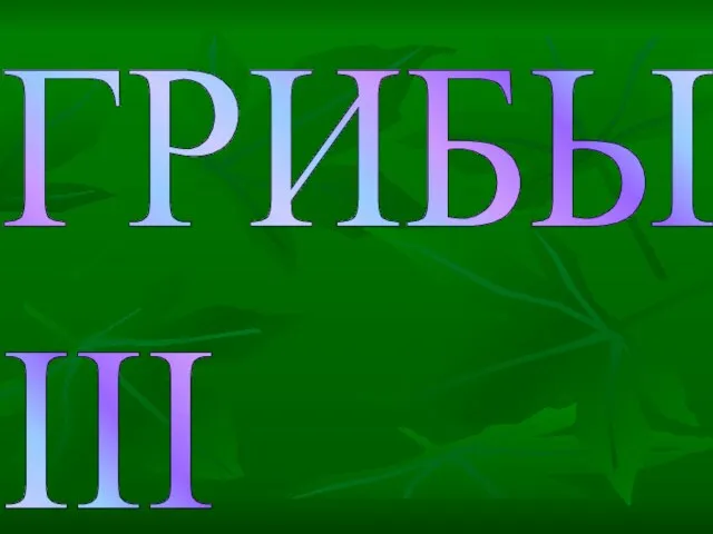 ГРИБЫ III