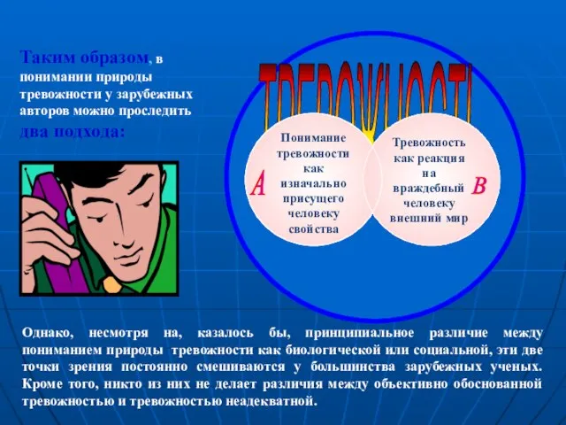 ТРЕВОЖНОСТЬ Таким образом, в понимании природы тревожности у зарубежных авторов можно проследить