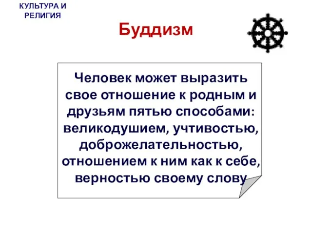 * г.Шарья и Шарьинский район Буддизм КУЛЬТУРА И РЕЛИГИЯ Человек может выразить