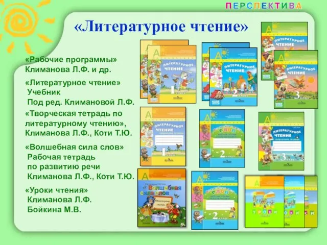 «Литературное чтение» «Рабочие программы» Климанова Л.Ф. и др. «Литературное чтение» Учебник Под