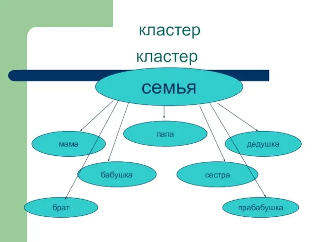 кластер кластер семья мама папа бабушка сестра брат дедушка прабабушка