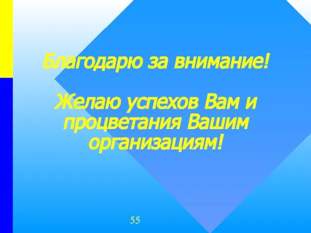 Благодарю за внимание! Желаю успехов Вам и процветания Вашим организациям!