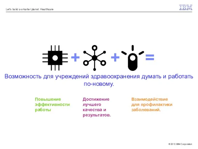 Возможность для учреждений здравоохранения думать и работать по-новому. Взаимодействие для профилактики заболеваний.