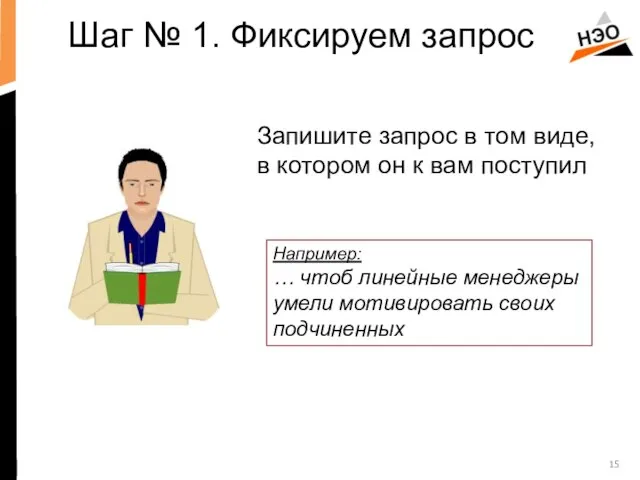 Запишите запрос в том виде, в котором он к вам поступил Шаг