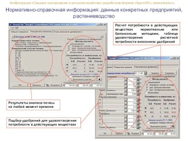 Нормативно-справочная информация: данные конкретных предприятий, растениеводство Конфигурация «Сводное планирование в сельском хозяйстве»