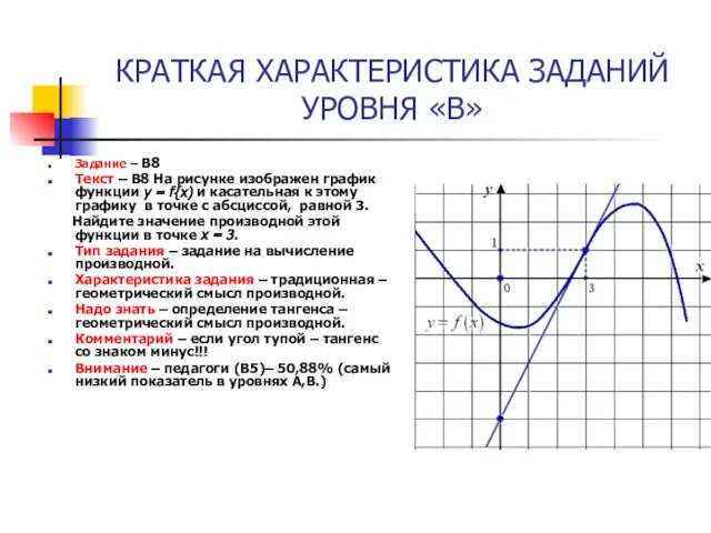 КРАТКАЯ ХАРАКТЕРИСТИКА ЗАДАНИЙ УРОВНЯ «В» Задание – В8 Текст – B8 На