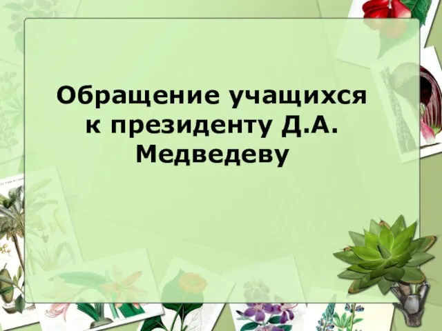 Обращение учащихся к президенту Д.А.Медведеву