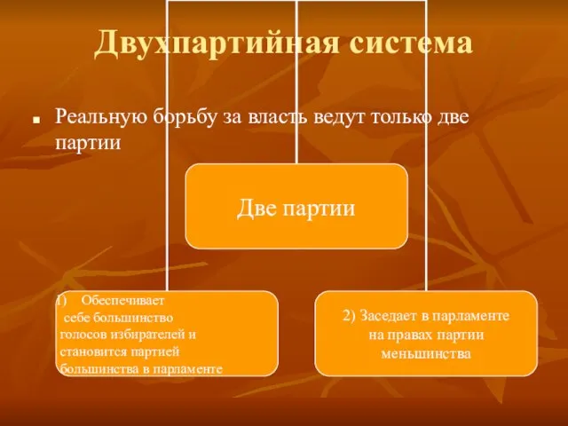 Двухпартийная система Реальную борьбу за власть ведут только две партии