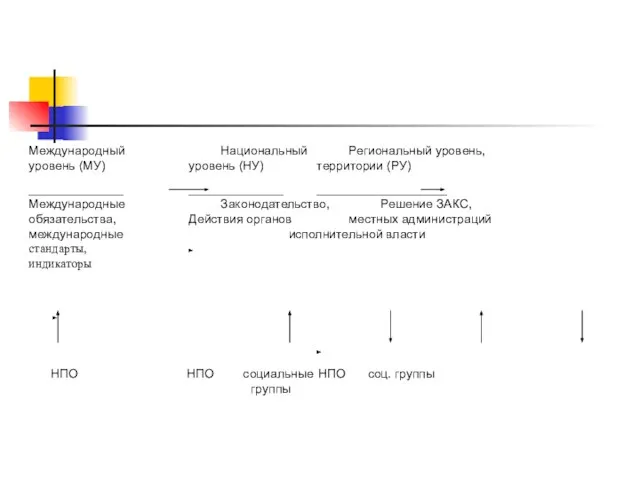 Международный Национальный Региональный уровень, уровень (МУ) уровень (НУ) территории (РУ) ________________ ________________