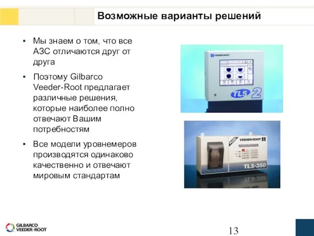 Возможные варианты решений Мы знаем о том, что все АЗС отличаются друг