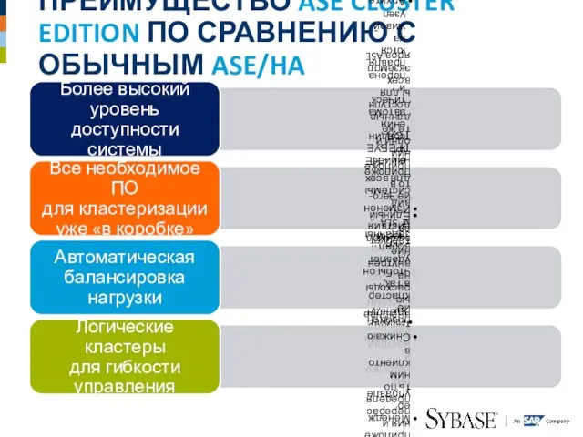 ПРЕИМУЩЕСТВО ASE CLUSTER EDITION ПО СРАВНЕНИЮ С ОБЫЧНЫМ ASE/HA