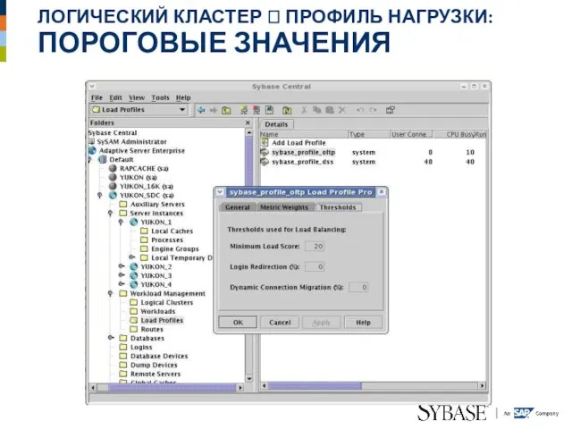 ЛОГИЧЕСКИЙ КЛАСТЕР ? ПРОФИЛЬ НАГРУЗКИ: ПОРОГОВЫЕ ЗНАЧЕНИЯ