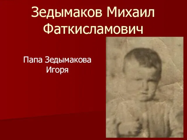 Зедымаков Михаил Фаткисламович Папа Зедымакова Игоря