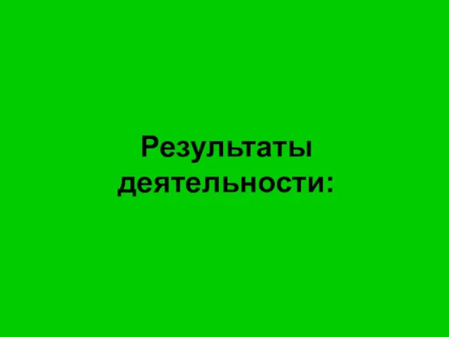 Результаты деятельности: