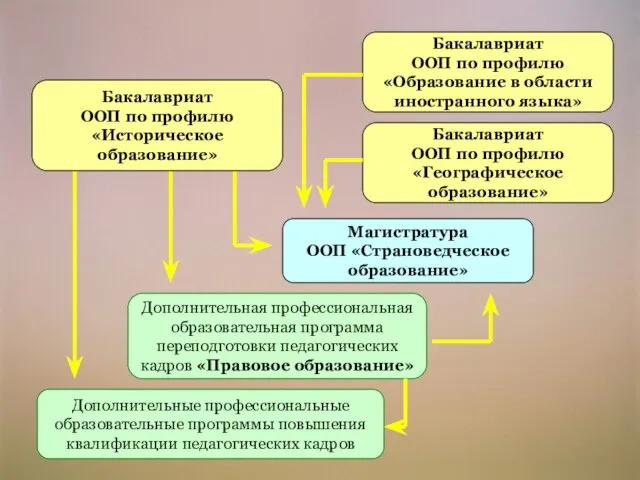 Бакалавриат ООП по профилю «Образование в области иностранного языка» Магистратура ООП «Страноведческое