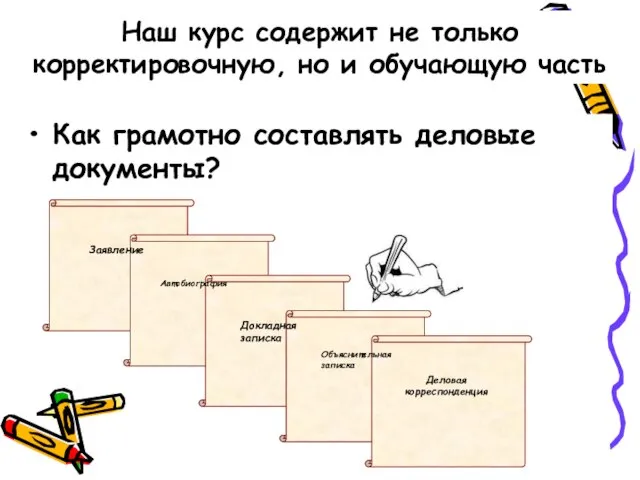 Наш курс содержит не только корректировочную, но и обучающую часть Как грамотно