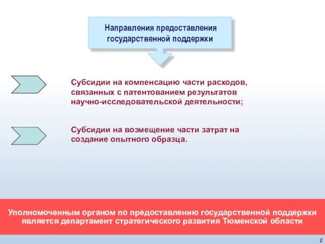 Направления предоставления государственной поддержки Субсидии на компенсацию части расходов, связанных с патентованием