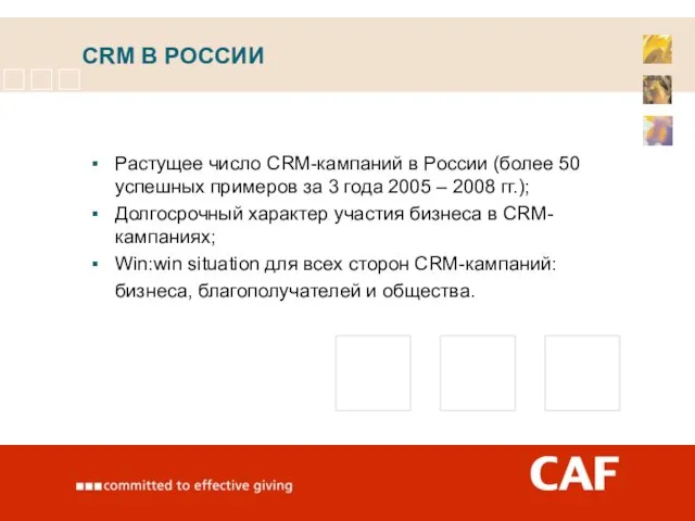 CRM В РОССИИ Растущее число CRM-кампаний в России (более 50 успешных примеров