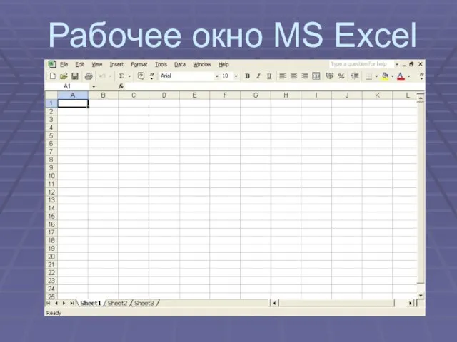 Рабочее окно MS Excel