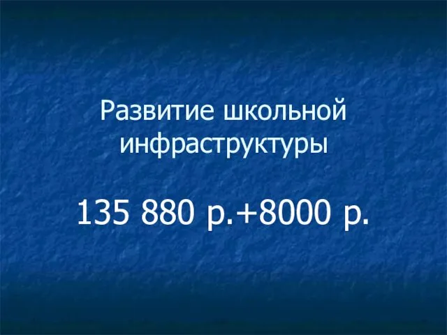 Развитие школьной инфраструктуры 135 880 р.+8000 р.