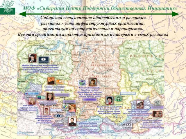 Сибирская сеть центров общественного развития развитая - сеть инфраструктурных организаций, ориентация на