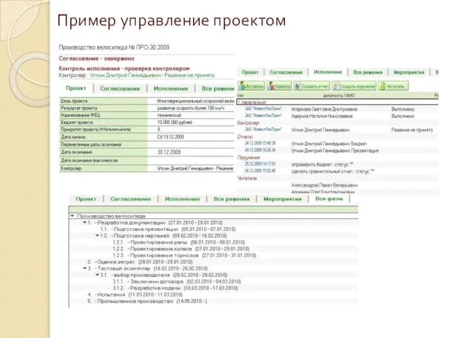 Пример управление проектом