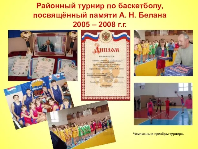 Районный турнир по баскетболу, посвящённый памяти А. Н. Белана 2005 – 2008