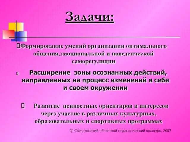 Расширение зоны осознанных действий, направленных на процесс изменений в себе и своем