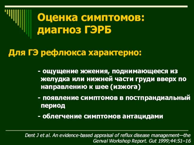 Оценка симптомов: диагноз ГЭРБ ощущение жжения, поднимающееся из желудка или нижней части