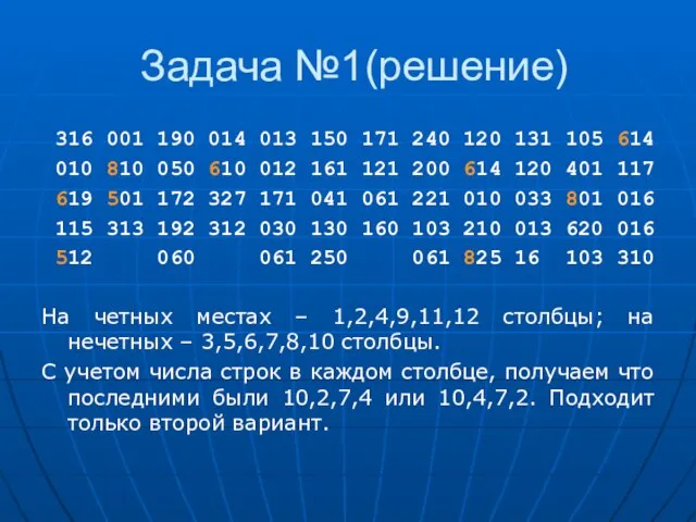 Задача №1(решение) 316 001 190 014 013 150 171 240 120 131