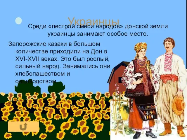 Украинцы Запорожские казаки в большом количестве приходили на Дон в XVI-XVII веках.