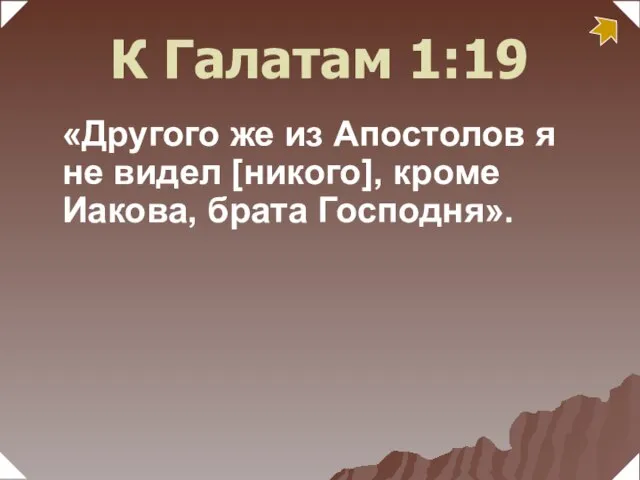 «Другого же из Апостолов я не видел [никого], кроме Иакова, брата Господня». К Галатам 1:19