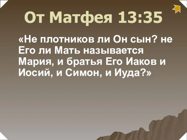 «Не плотников ли Он сын? не Его ли Мать называется Мария, и