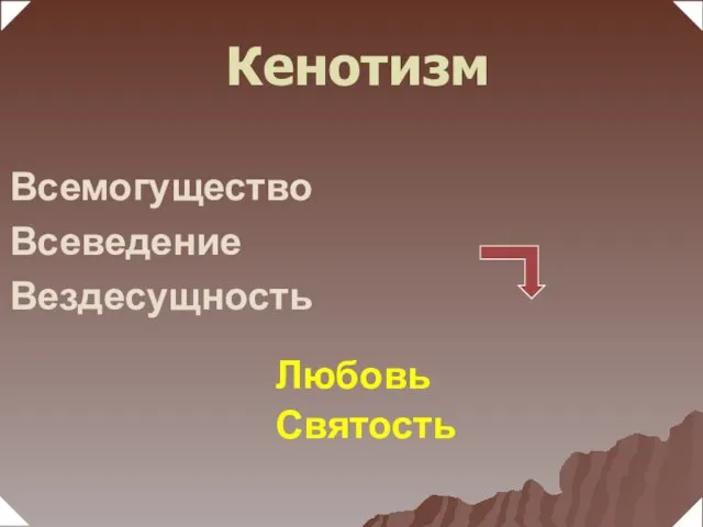 Всемогущество Всеведение Вездесущность Любовь Святость Кенотизм