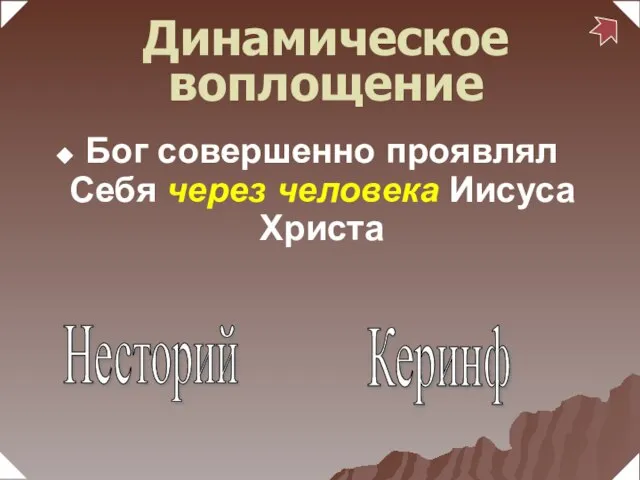 Бог совершенно проявлял Себя через человека Иисуса Христа Керинф Несторий Динамическое воплощение