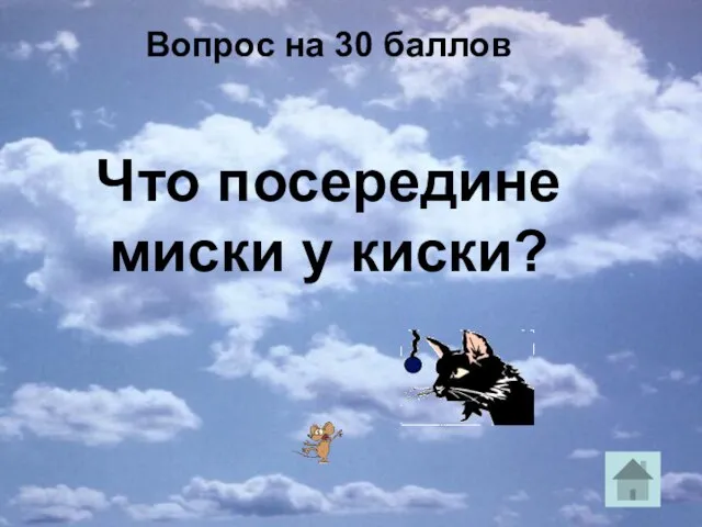 Вопрос на 30 баллов Что посередине миски у киски?