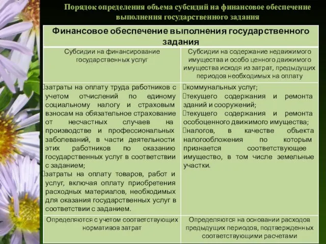 Порядок определения объема субсидий на финансовое обеспечение выполнения государственного задания